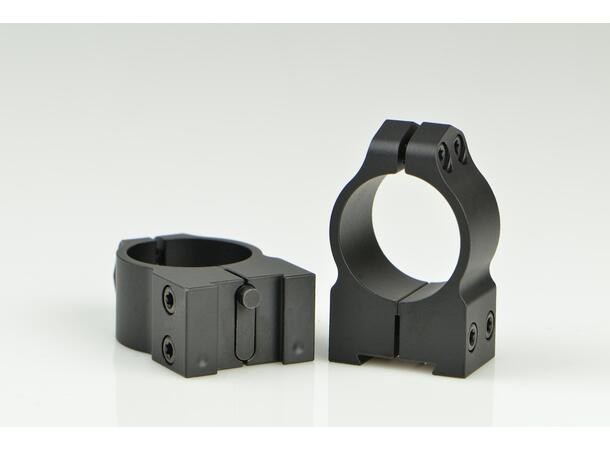 Warne Maxima Tikka Fast 1" Sort/Matte Warne Fast Ringmontasje for Tikka 